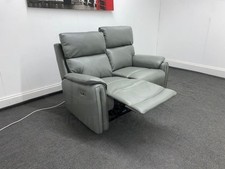 LIMITED TIME OFFER - Supreme Electric Power Recliner Grey Leather 2 Seater Sofa