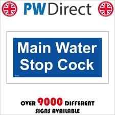 SIGN Main water stop cock