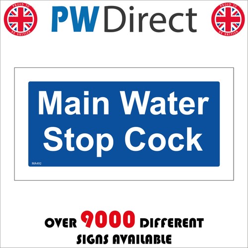 Sign main water stop cock - main,
