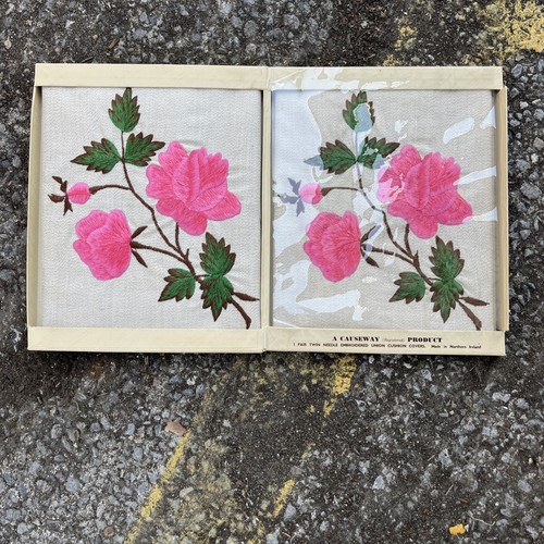 Vintage embroided rose design - rose,