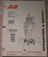JLG 20AM 25AM 30AM 36AM 41AM MAN-LIFT OPERATION & MAINTENANCE MANUAL BOOK