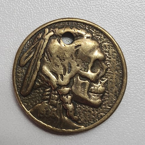 Hobo nickel skull pendant - skull,