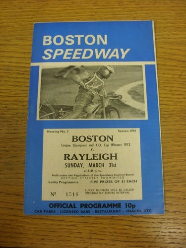 1974 speedway programme - speedway,