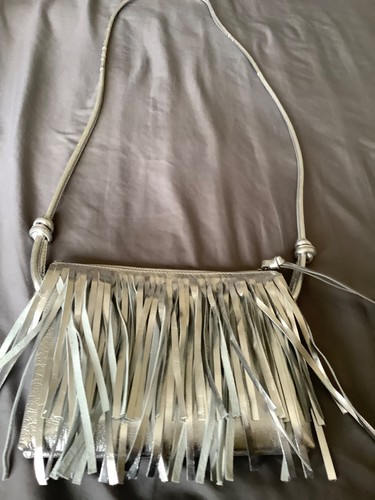 Bnwot next silver leather - silver,