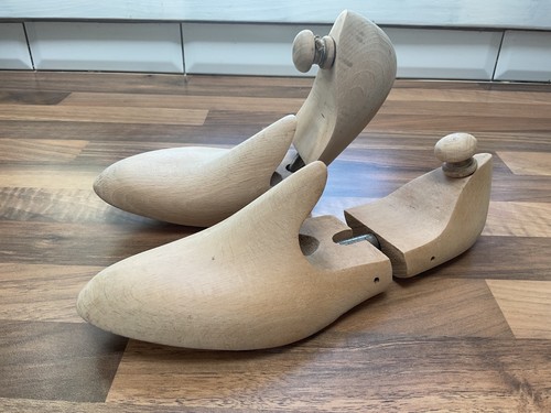 Pair vintage wooden shoe lasts - wooden,