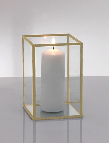 Metal frame glass hurricane - glass,