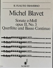 Michael Blavet Sonata for flute piano and bass continuo E minor Op2 No3