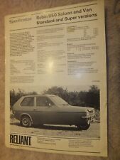 Reliant Robin Leaflet - Vintage