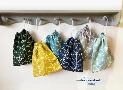Handmade orla kiely drawstring - handmade,
