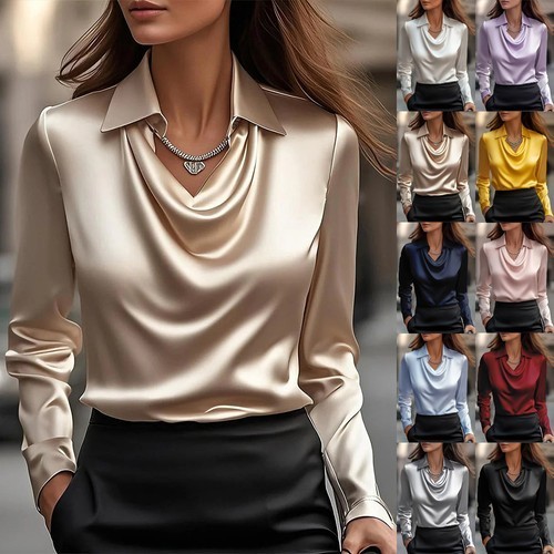 Ladies satin silk tee shirts - tee,