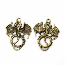 Antique bronze dragon charms - antique,