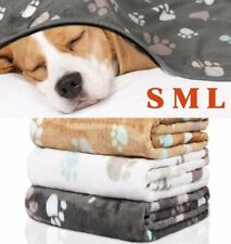 Mat Cat Dog Puppy Pet Paw Prints Fleece Blanket Bed Soft Warm Cushion Mattress