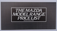 MAZDA UK Illustrated PRICE LIST 1985: 323, 626 Hat/Sal/C, 929, RX7, B1800, E2000