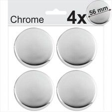 4x 56mm CHROME Domed Resin Centre Cap Hub Stickers Wheel trims Caps Badge Emblem