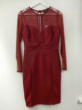 Lipsy Wine Red Bodycon Long