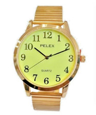 Gents Easy Read Watch, Gold