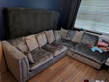 DFS Silver Grey Crushed Velvet