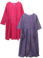 Gudrun Sjoden Pure Cotton Dresses with Pockets PURPLE & MAGENTA Sizes 8/10 & 20