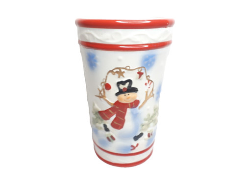 Christmas snowman vase - vase, crock