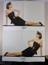Chanel Boutique Womens Clothing 1986 Original Paper Magazine Adverts Double Page