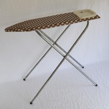 Vintage Child's Ironing Board, Brown Gingham Checked Toy Ironing Board Santos
