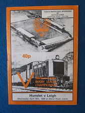 Hunslet v Leigh Rugby League Programme 16/4/86