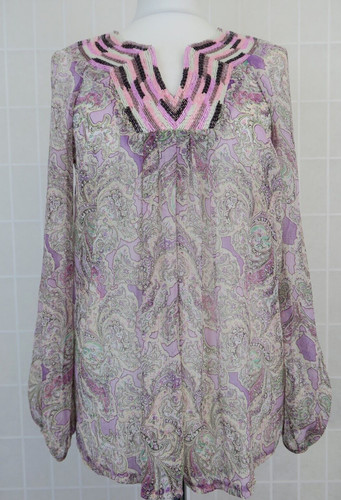 Gharani strok chiffon blouse - chiffon,