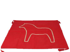 Beautiful IKEA Gustava Swedish Dala Horses Rug / Throw Katarina Brieditis Design
