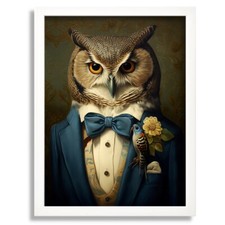 Vintage Owl In A Suit Print
