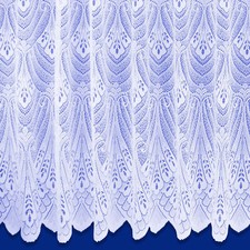 Cotton Look Thick White Fan Lace Window Net Curtain Sold by the Metre Wide