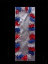 Red white Blue. Novelty Hawaiian flower garland.  car decor, fancy dress parties