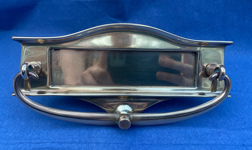 Vintage brass letter box with - brass,