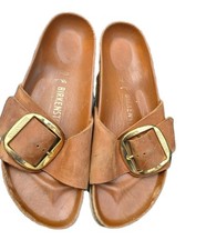 BIRKENSTOCK MADRID BIG BUCKLE COGNAC LEATHER WOMENS SANDALS FLAT SHOE 6.5 40 £95