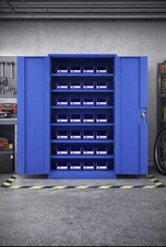 Blue metal storage - blue, cabinet
