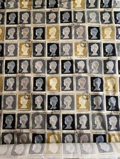 Vintage Prestigious Textiles Cotton Fabric- Stamp Fabric First Class  140cm wide