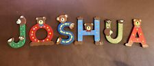 JOSHUA NAME TEDDY BEAR PLAQUE DOOR INDIVIDUAL LETTERS CHILDREN NURSERY DECOR