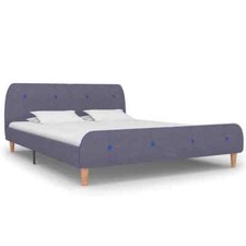 Bed Frame Light Grey Fabric