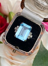 Art Deco Style Aquamarine and