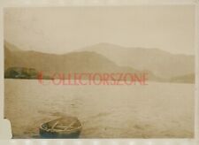 1920 Loch Scavaig Landscape & Rowing boat sepia photo 3x2.25 Inch