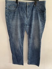 Gents M & S North Coast Straight Leg Distressed Blue Jeans Size 42”W 31” L