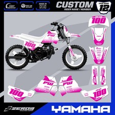 YAMAHA PW 50 GRAPHICS KIT PEEWEE 50 GRAPHICS MINI BIKE GRAPHICS BLOCK WHI/PINK