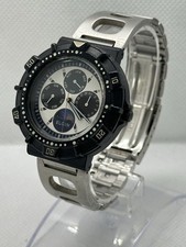 Vintage Elgin Quartz Triple Date Moonphase Mens Watch - Running