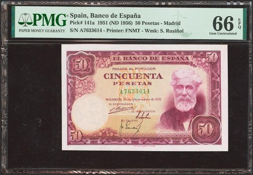 Pesetas december 1951 - december, 31,