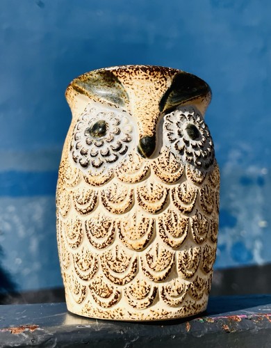 Vintage ceramic owl 1970s - ceramic, owl,