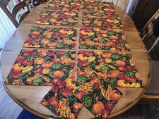 8- Fall Placemats 2- Matching Napkins FALL THANKSGIVING HOLIDAYS Quilted Nice 🦃