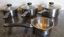 Set of 4 Morphy Richards Induction Stainless Steel Cooking Pots