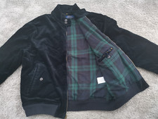 Ralph Lauren Full Zip Black Ribbed Harrington Jacket Size Large