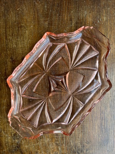 1930s art deco pink - pink, pressed