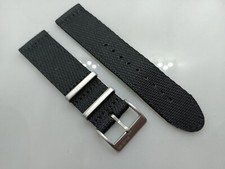 New Zuludiver 22mm Premium Black Canvas Quick Release  Divers Watch Strap YA11