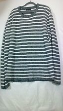 ZARA MAN MENS JUMPER XL BLACK AND WHITE STRIPED KNITTED 100% COTTON